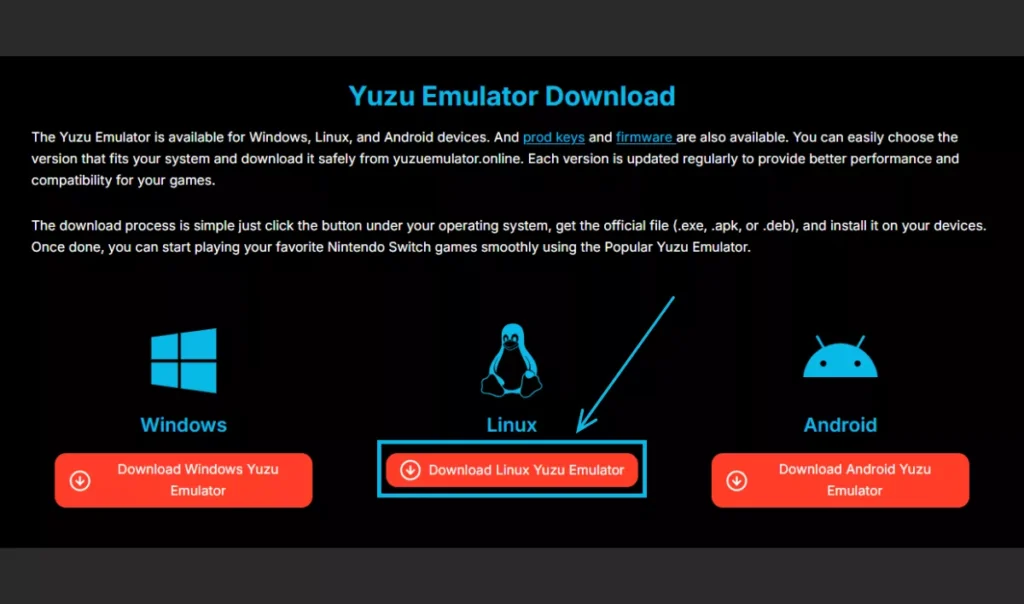 download yuzu emulator for linux